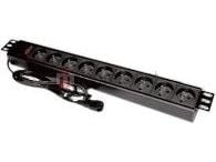 Alantec PZ09U, 1,8 m, 9 AC-pistorasia(a), Sisätila, Musta, 230 V, 16 A