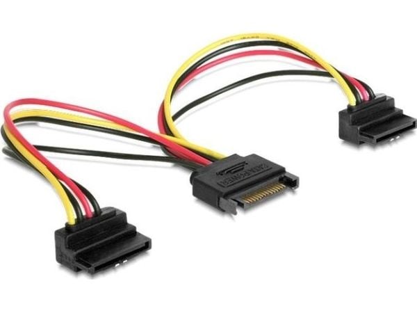 Gembird CC-SATAM2F-02 - Strøm-splitter - SATA strøm (hun) til SATA strøm (han) - 15 cm - 90° stikforbindelse