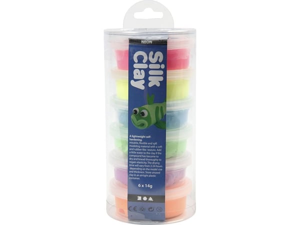 Creativ Company Silk Clay Masa - 6x14g Neon collections