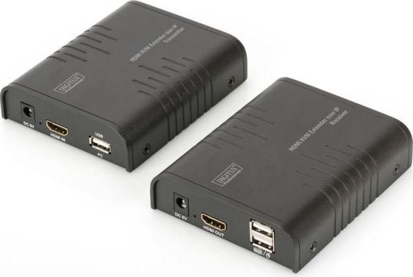 DIGITUS Professional HDMI KVM Extender over IP, Set - KVM / lydutvider - 100Mb LAN - USB - opp til 120 m