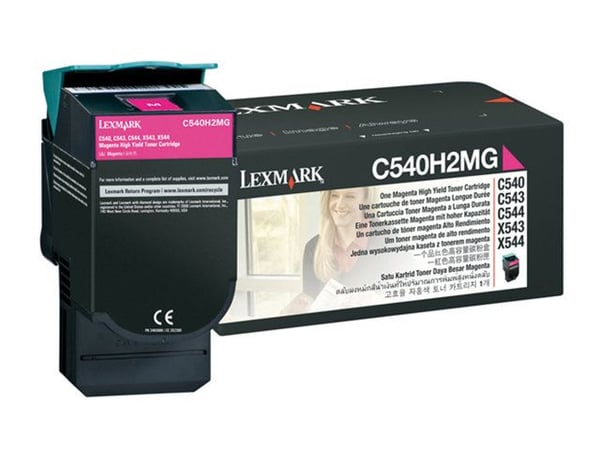 Lexmark - High Yield - magenta - alkuperäinen - värikasetti LCCP - Lexmark C540, C543, C544, C546, X543, X544, X546, X548 - värikasetti
