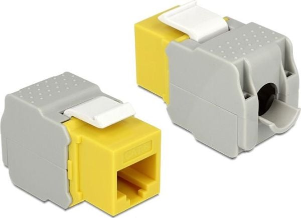 Delock Keystone-moduuli - Modulaarinen lisälaite - CAT 6 - UTP - RJ-45 - keltainen