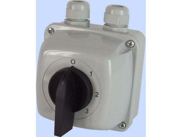 Elektromet Nokkakytkin 0-1-2-3 3P 16A IP44 kotelossa Arc 16-63 (921663)