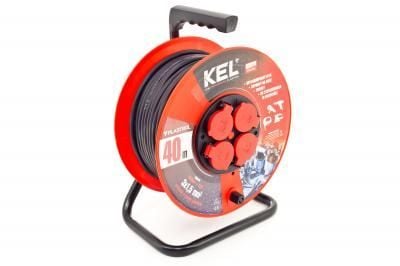 KEL PROFESSIONAL LINE 40m H05RR-F 3x1.5 4xGS 16A jatkojohto IP44 musta (W-97056)