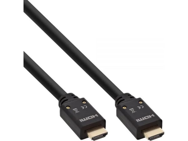 INLINE høyhastighets - HDMI-kabel med Ethernet - HDMI hann til HDMI hann - 10 m - trippel isolasjon - svart - støpt, 4K-støtte, aktiv