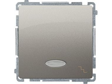 Kontakt-Simon BMW6L.01/29, Plast, Satinstål, IP20, IP44, 250 V, 10 A, 75 mm