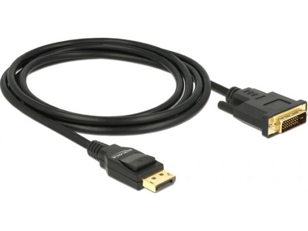 Delock - Adapterkabel - enkeltlenke - DisplayPort (hann) til DVI-D (hann) - DisplayPort 1.2a - 2 m - passiv - svart