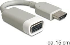 Delock - Videokort - HD-15 (VGA) hona till HDMI hane - vit