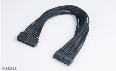 Akasa - Strømforlengelseskabel - 24-pins ATX (hann) til 24-pins ATX (hunn) - 40 cm - maskesvart