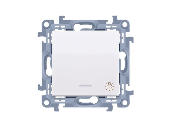 Kontakt-Simon CS1L.01/11, Tryckknappsbrytare, Plast, Vit, IP20, IP44, 250 V, 10 A
