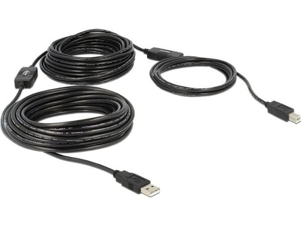 Delock - USB-kabel - USB-type B (hann) til USB (hann) - USB 2.0 - 20 m - aktiv