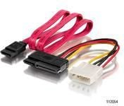 Equip 112054, 0,65 m, Molex (4-pin), SATA 15-pin, Hankjønn, Rett, Rett