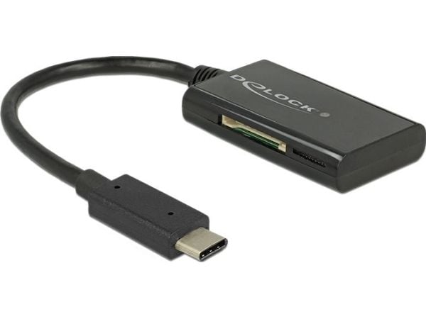 DeLOCK USB 3.1 Gen 1 kortinlukija USB Type-C uros 4 korttipaikkaa - Kortinlukija - all-in-1 (MMC, SD, miniSD, RS-MMC, TransFlash, MMCmobile, microS...