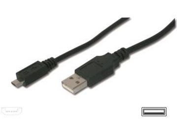 ASSMANN - USB-kaapeli - Micro-USB tyyppi B (uros) - USB (uros) - 1 m - muotoiltu - musta