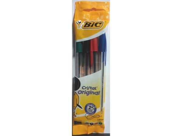 BIC 8308621, Kulspetspenna, pinnformad, 4 styck, Medium