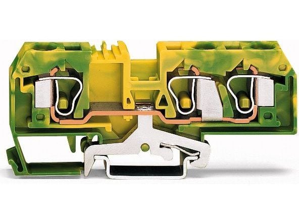 Wago kopplingsplint 3-ledare 10 mm2 gul/grön (284-687)