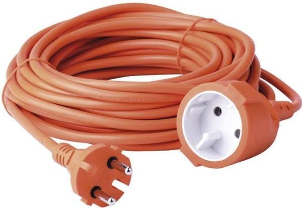 Puutarhan jatkojohto 1-pistorasia b/u 10m /H05VV-F 2x1/ oranssi P01310