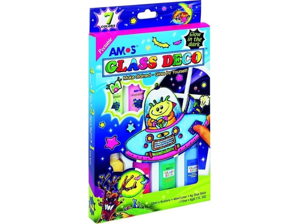 Amos glassfarger Glass Deco 7 farger blister (134295)