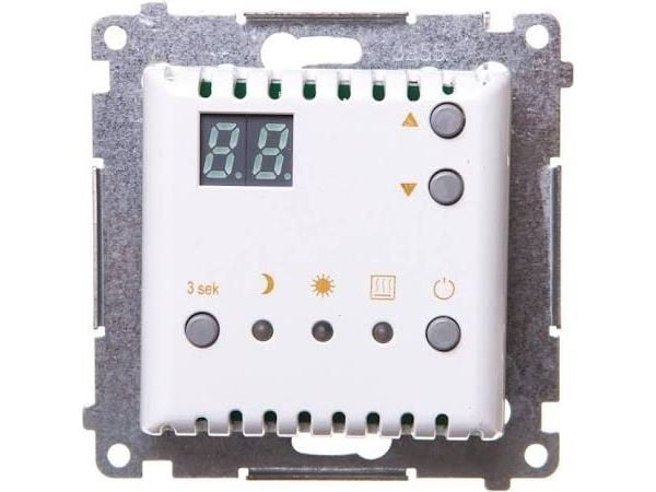 Kontakt-Simon Simon 54 digital termostat med inbyggd temperatursensor, ringmodul, vit (DTRNW.01/11)