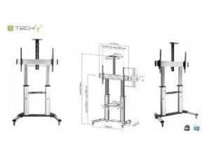 Techly Mobilstativ för stor LCD/LED/Plasma-TV 60''-100'', 100 kg VESA