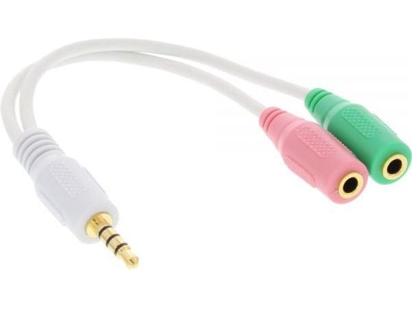 InLine 99302W, 3.5mm, Hankjønn, 2 x 3.5mm, Hunkjønn, 0,15 m, Hvit