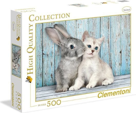 Clementoni High Quality Collection - Cat & Bunny - puslespill - 500 deler