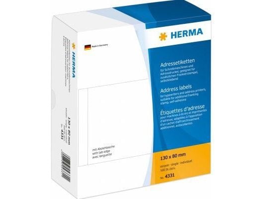 HERMA - Hvit - 80 x 130 mm 500 etikett(er) adresselapper