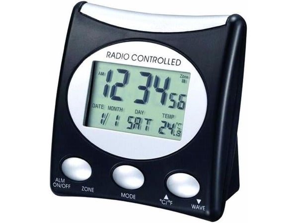 Technoline WT 221 T, Digital vekkerklokke, Svart, 12/24h, LCD, Batteri, 76 mm