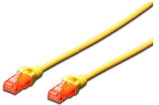 DIGITUS Professional - Koblingskabel - RJ-45 (hann) til RJ-45 (hann) - UTP - CAT 6e - halogenfri, formstøpt, uten hindringer - gul