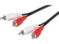 Goobay 50030, 2 x RCA, Hankjønn, 2 x RCA, Hankjønn, 5 m, Sort