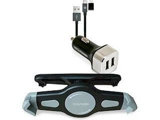 RealPower Tablet Car Set Zubehoer-Set fuer Tablets, Plate / UMPC, Aktiv holder, Bil, Sort, Sølv