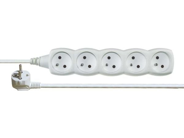 Emos 1902050300, Grunnleggende, Hvit, 5 AC-utganger, 3 m, 250 V, 10 A