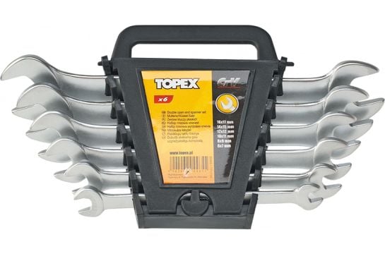 Flate skiftenøkler TOPEX sett 8 deler (6-22 mm)