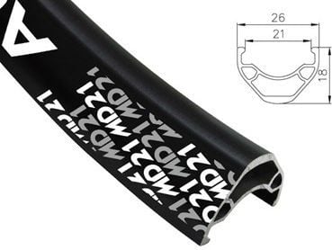 Alexrims fälg MTB MD21 29" x 36 otw tubeless ready H tarczowa kapslad svart (ALX-MD212936)