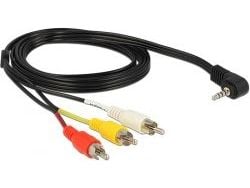 DeLOCK 84504, 1,5 m, 3.5mm, 3 x RCA, Musta, Uros/naaras, 1 kpl
