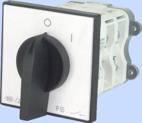 Elektromet Nokkakytkin 0-1 3P 63A IP65 ŁK 63-12, jossa on levy (926312)