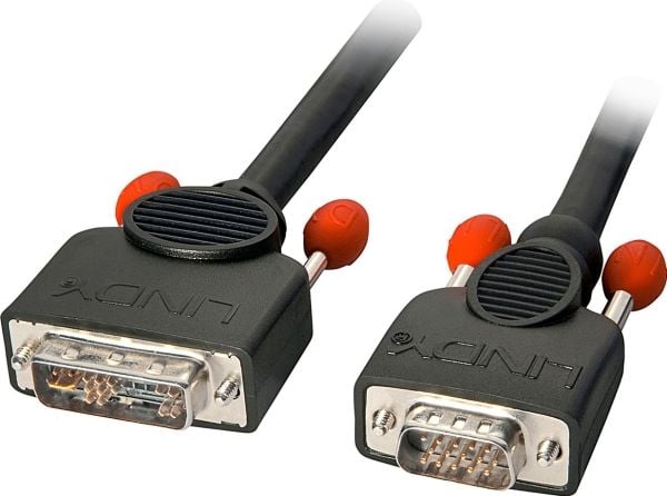 Lindy 3m DVI-A/VGA Cable, 3 m, DVI-A, VGA (D-Sub), Sort, Hankjønn/hankjønn