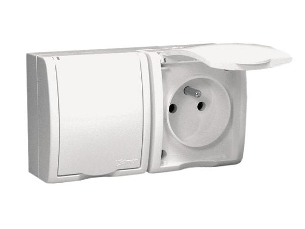 Kontakt-Simon AQGZ1-2Z/11, Vit, Plast, IP54, 250 V, 122 mm, 46 mm