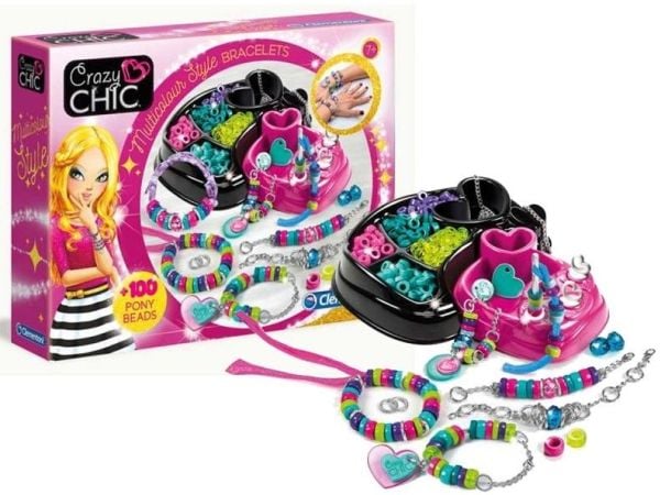Clementoni Crazy Chic, Children''s jewellery bracelet making kit, 7 vuosi/vuosia, Valikoidut värit, 100 kpl