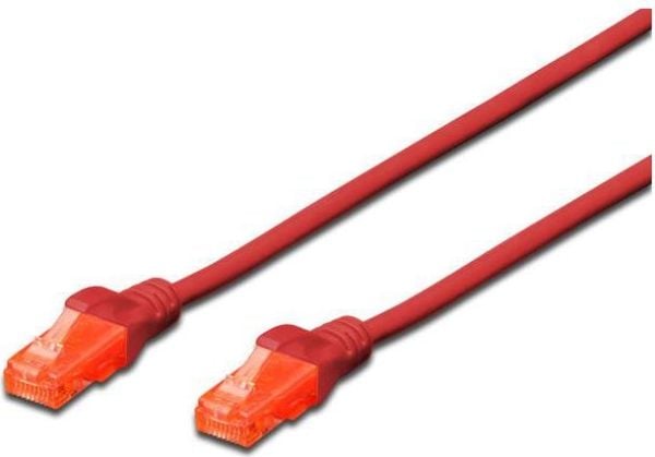 DIGITUS Professional - Patchkabel - RJ-45 (han) til RJ-45 (han) - 50 cm - UTP - CAT 6e - formet, knastfri - rød