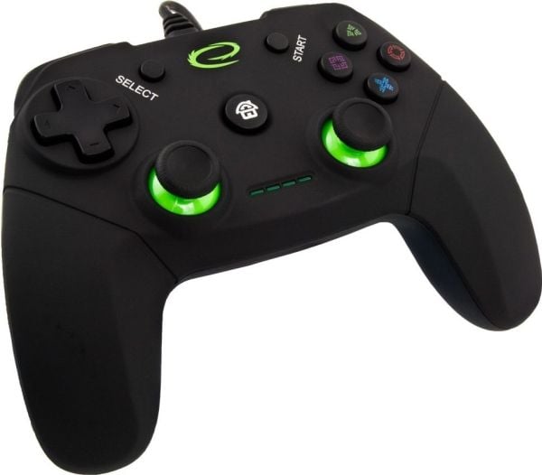 Esperanza Vanquisher - Håndkonsoll - 12 knapper - kablet - svart, grønn - for PC, Sony PlayStation 3