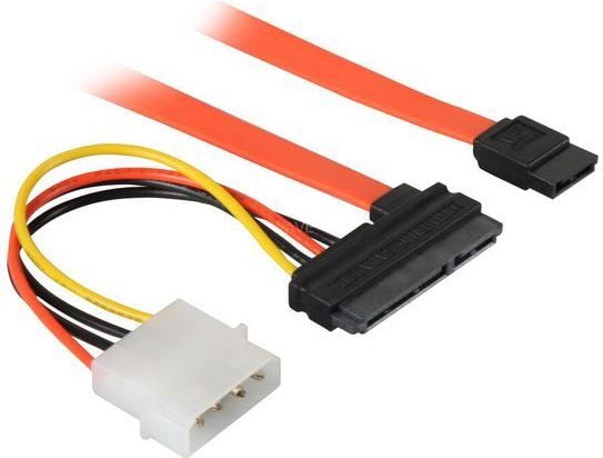 Goobay 68175, SATA III, SATA 7-pin, SATA 7-pin + 15-pin, Hankjønn/hankjønn, Sort, Rød, Gult, Rett