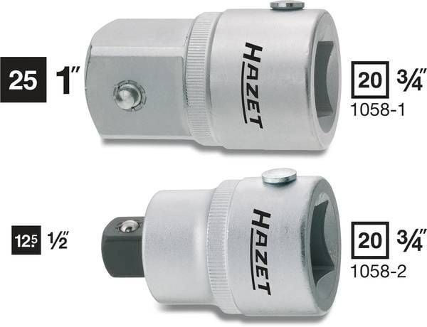 HAZET 1058-2, 1 stykker, 76,2 / 4 mm (3 / 4"), Titan, 250 g