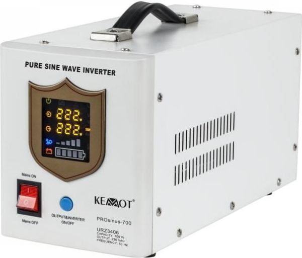 Avbruddsfri strømforsyning 700W 12V/230Vac KEMOT PROsinus-700