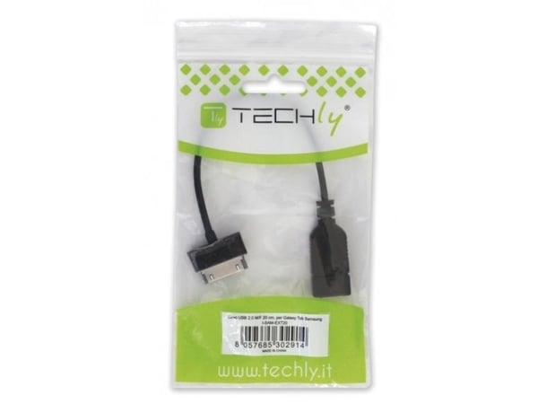 Techly 1.2m USB - Samsung 30-p, Sort, USB A, Samsung 30-pin, 1,2 m, Hankjønn, Hankjønn