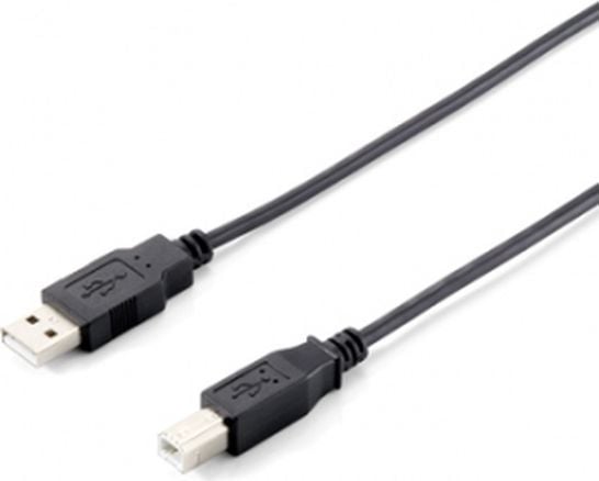 Equip 128860, 1,8 m, USB A, USB B, USB 2.0, Hankjønn/hankjønn, Sort