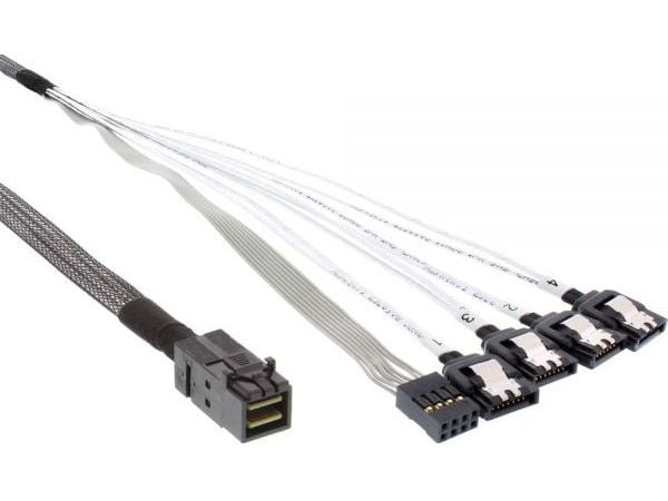 InLine 27630A, 0,5 m, SATA, 4 x SATA, Sort, 39 g, 14 x 500 x 14 mm