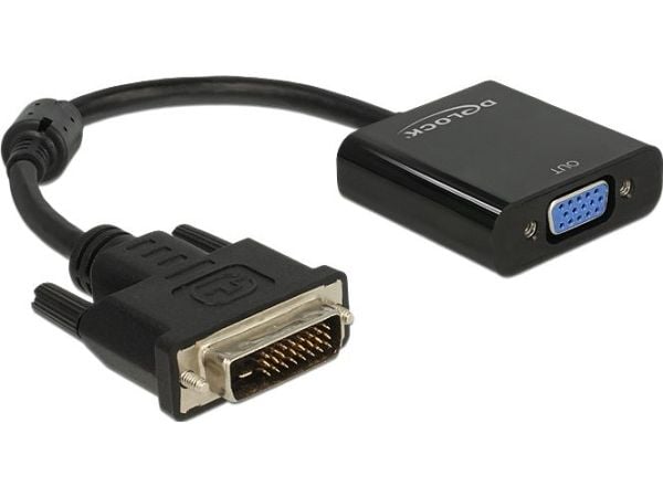 Delock - Videokonverter - Lontium LT8511 - DVI - VGA - svart - løsvekt