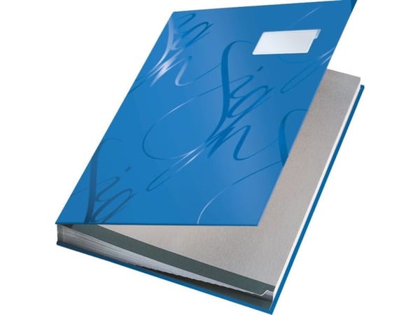 Leitz - Signaturbok - 18 deler - for A4 (210 x 297 mm) - med fliker - blå