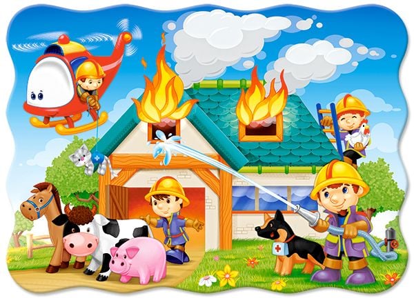 Castorland Fire Brigade in Action 30 pcs, 30 stykker, Tegneserier, 4 år